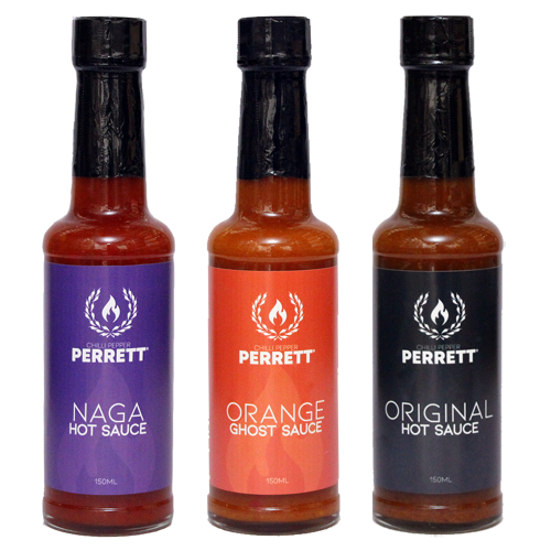 Chilli Pepper Perrett Heat Hot Sauce Collection Set (3x150ml)